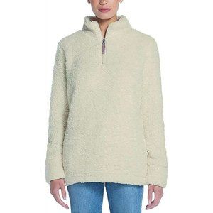 Weatherproof Womens Vintage Sherpa Teddy Jacket 1268513 Front 3/4 Zip Cream SZ S